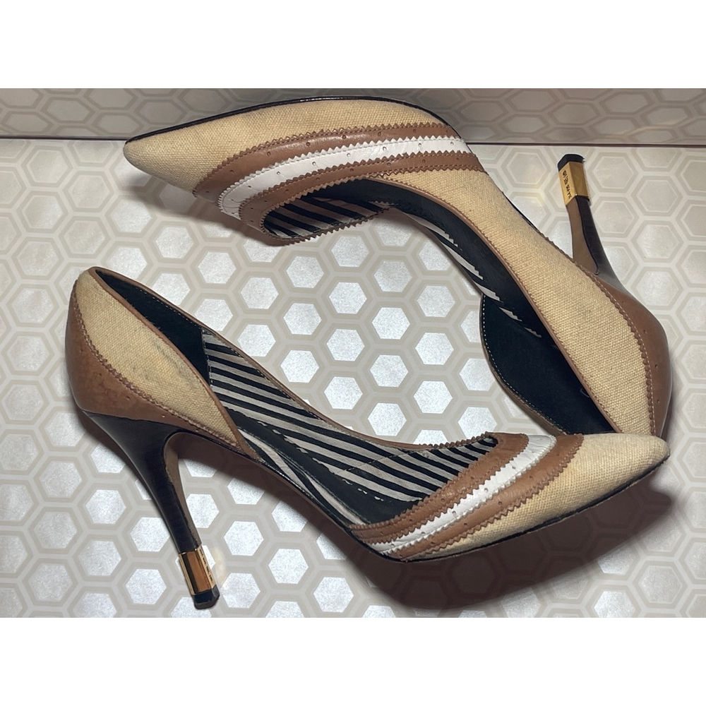 Women's L.A.M.B. Heels Beige & Brown size 9 - Picture 2 of 11